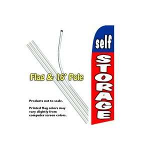  Self Storage Blue & Red Feather Banner Flag Kit (Flag 