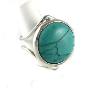 Giftcraft Marie Osmond Large Turquoise Round Shaped Stone Fashion Ring 