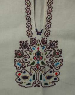 Vintage hand embroidered Croatian folk costume blouse ethnic peasant 