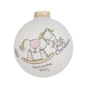  Personalized Rocking Horse   Girl Christmas Ornament