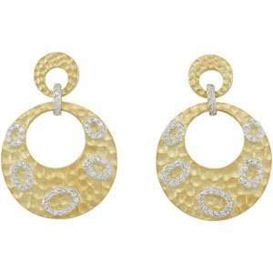 Sterling Silver Pair Cz earrings With Sterling Silver Gold Plating 14K 