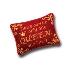  6.5 x 9 Needlepoint Saying Pillow, One Queen