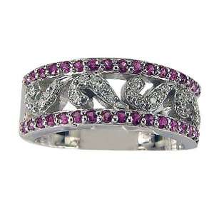  Platinum Diamond and Sapphire Wedding Band   7 DaCarli Jewelry