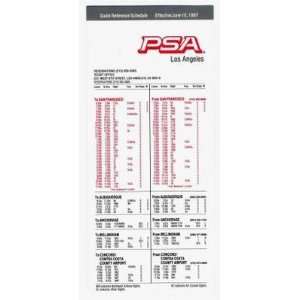    PSA Quick Reference Flight Schedule 1987 LAX 