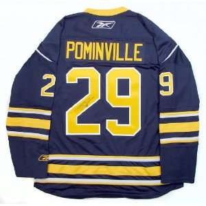  Jason Pominville Autographed Buffalo Sabres Blue Hockey 
