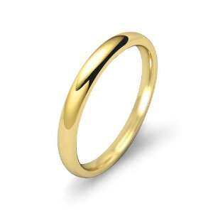   Dome Wedding Band 2.5m Heavy & Comfort Fit 14k Yellow Gold Ring (9.5