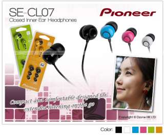 Pioneer SE CL07 Closed Inner Ear Headphones Earbuds GENUINE FREE 