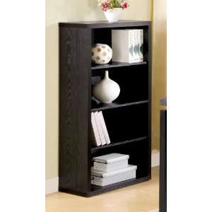   Classic Standard 4 Shelf Wood Bookcase in Black Furniture & Decor