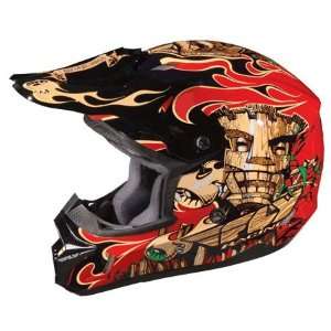    Fly Youth Kinetic Tiki Full Face Helmet Medium  Red: Automotive