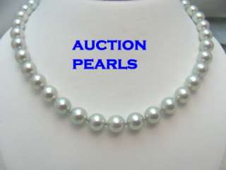 MM Genuine Saltwater Natural Silver Akoya Pearl Necklace 18KT 