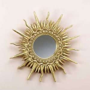  Retro Sun Mirror Gold Plated Round Sun Ray Mirror   Aspen 