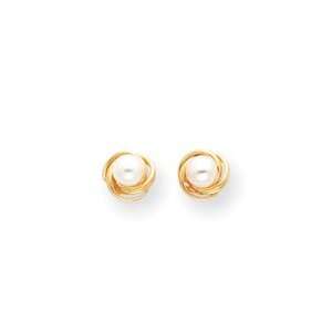    Sardelli   14k Small Cultured Pearl Love Knot Earrings Jewelry