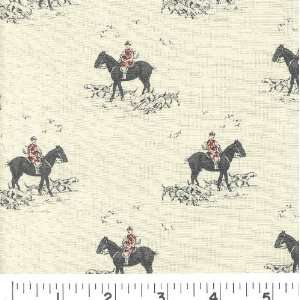   : 45 Wide FOX HUNT   RED Fabric By The Yard: Arts, Crafts & Sewing