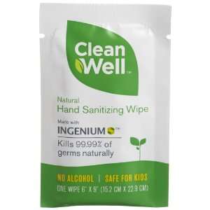   Natural Hand Sanitizing Wipes, 20 Count Individually Wrapped Wipes