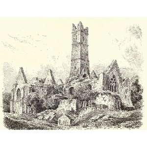   10cm) Art Greetings Card Quin Abbey Co Clare Ireland