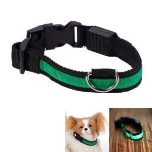 Polypropylene Flashing LED Safety Pet Dog Collar Green 