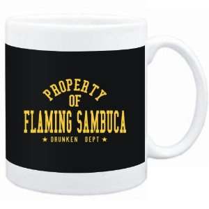 Mug Black  PROPERTY OF Flaming Sambuca   DRUNKEN DEPARTMENT  Drinks