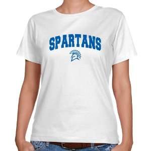 San Jose State Spartans Ladies White Logo Arch Classic Fit T shirt 