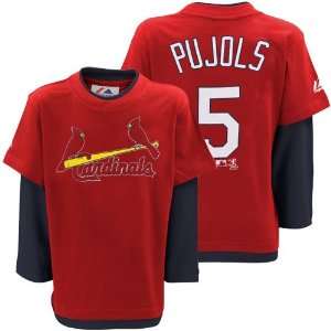 Majestic St. Louis Cardinals #5 Albert Pujols Youth Red Navy Blue 