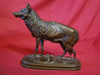 Amazing Antique Russian Bronze Wolf Signed by Jacquemart Very 
