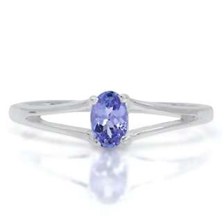 Natural Tanzanite 925 Sterling Silver Solitaire Ring Size/Sz 4.5 jbms 