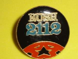 RUSH 2112 Enamel Metal Vtg Tour Pin Badge Pinback Geddy Lee Rock Logo 