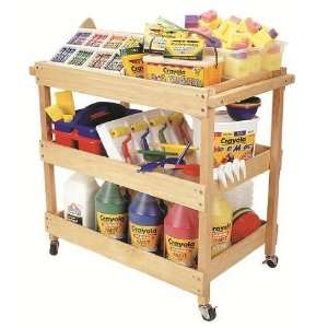  ECR4Kids ELR 076 Hardwood Utility Cart with Four Casters 