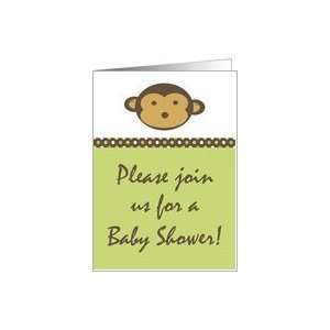 Gender Neutral Green Modern Monkey Jungle Monkey Polka Dot Baby Shower 