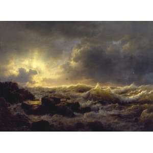  Hand Made Oil Reproduction   Andreas Achenbach   32 x 24 