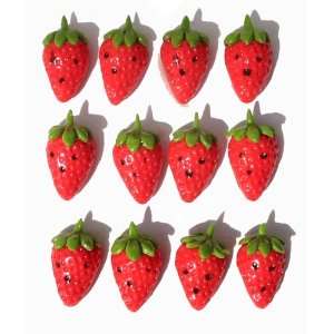   Decorative Fruit Strawberries Fridge Magnets 1.5h