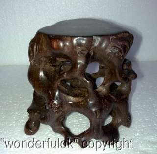 Unique Rosewood Wood Root Carving Display Shelf Stand  