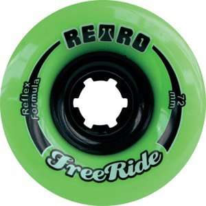 Retro Freeride 72mm 80a Lime Longboard Wheels (Set of 4):  
