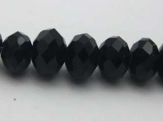 72pcs Black Rondelle Faceted Crystal Glass Beads 8X10mm  