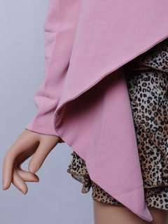 Fun Pink Tuxedo Tail Blazer Cardigan Wrap Long Sleeve Stretchy Lapel 