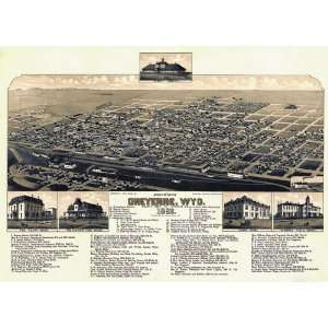  Reproduction of an 1882 Birds Eye View of Cheyenne 