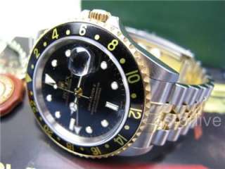 2003 Mens Rolex GMT Master II SS & 18k Gold Watch Ref 16713 Box 