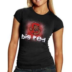  Cornell Big Red Ladies Black Logo Matrix T shirt: Sports 