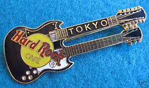 TOKYO PURPLE GIBSON DOUBLE GUITAR Hard Rock Cafe PINS  