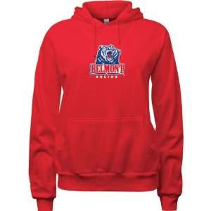  Belmont Bruins Red Womens Logo Hooded Sweatshirt: Sports 