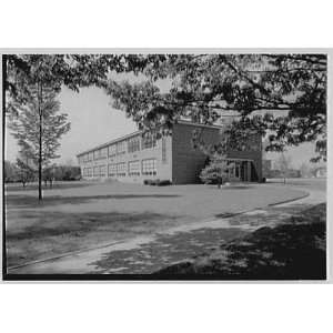   East Hills School, Roslyn, New York. East facade 1952