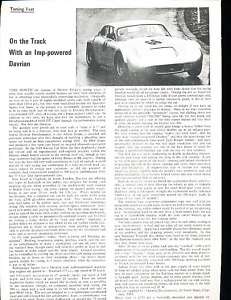 1970 Davrian GT Road Test Brochure  