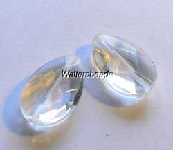 Large Briolette Crystal Clear Focal Bead Drilled 25MM 2  