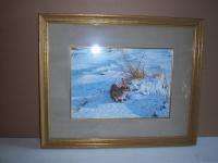 Hunt Alan Snow Rabbit Original 1981 Framed  