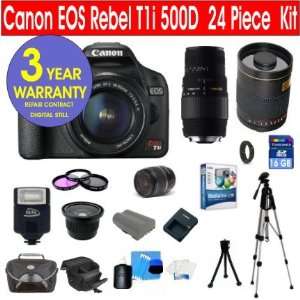  EF S 18 55mm IS Lens + Sigma 70 300mm Telephoto Zoom Lens + Rokinon 