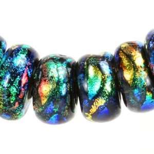    14mm Multi Color Dichroic Glass Beads: Arts, Crafts & Sewing