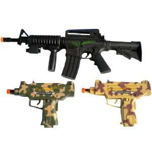   Toy B/o Electronic Army M16 Uzi Machine Guns Sounds Lights: Toys