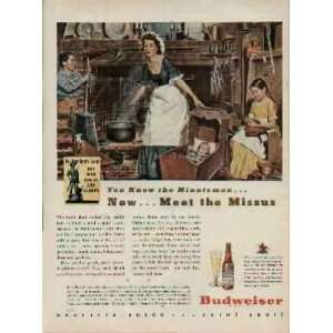     Now   Meet the Missus  1944 Budweiser Beer War Bond ad, A0850