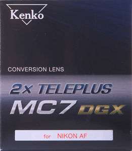 Kenko TelePlus MC7 2X DGX Teleconverter Lens Nikon AF *USA Authorized 