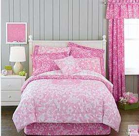 FULL Girls PINK JOHN DEERE Camoflauge 8pc Comforter Set + Sheets 