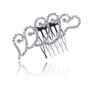   Rhinestone Swirl Wave Fashion Head Piece Hair Clip Comb: Jewelry
